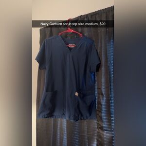 Carhartt Navy V-Neck Scrub Top